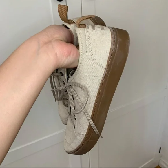 Men’s Toms Natural Oxford Canvas Sneakers Gum Sole Size 11.5 - Picture 7 of 10